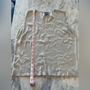 Ann Taylor Knit Tank. Petite Large. Tan.